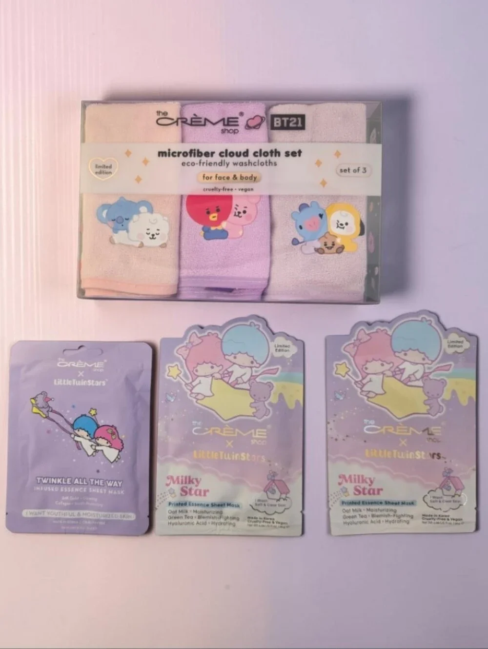 The Creme Shop Microfiber Cloud Cloth Set - 3 Sheet Masks